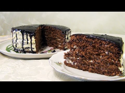 Видео рецепт Шоколадный торт с орехами